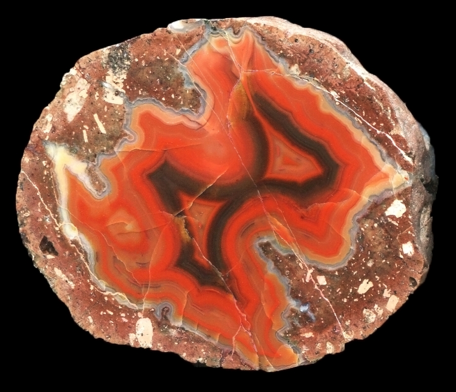 Small Felsenschlag Thunderegg with Fiery Red agate